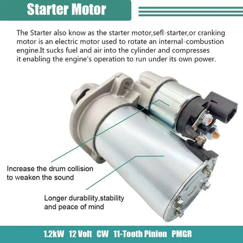 Starter Replacement For Optima 2012-2014 2.4L, Sorento 2011-2014, Sonata 2009-2014, Santa Fe Sport 2010-2014, 12V PMGR