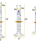 Heavy Duty Borosilicate 3.3 Glass Graduated Cylinder Set In 10mL 25mL And 50mL Sizes With Class A ASTM Tolerance Protective Collars