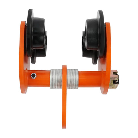 Heavy Duty 2 Ton I Beam Trolley Featuring Smooth Glide Rollers And Adjustable Overhead Crane Cart For Garage Hoists Badass Heavy Lifter Built Rock Solid And Ready For The Daily Grind On Straight Or Curved Beams