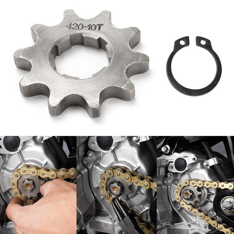 420 10 Tooth 17mm Chain Sprocket With Buckle for Dirt Bikes and Mopeds installation sequence