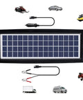 Portable 12V Solar Battery Trickle Charger And Maintainer Kit With Four Watt Panel For Cars RVs Boats Trucks Motorcycles