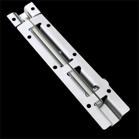 Darn Tough Stainless Steel Sliding Bolt Door Latch With Smooth Automatic Return Action adjusts easy for indoor outdoor use.