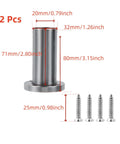 Two of 4 Pack Beefy Extra Long Round Flange Linear Bearings LMF20LUU 20mm Bore 32mm OD 80mm Length with screws