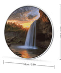 10W Fast Wireless Charger Pad Ultra Slim Portable Charging Station featuring a sunset waterfall design, 3.9 inches wide