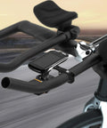 Aero Bar Bike GPS Mount With GoPro Adapter for 22.2mm and 22.4mm Handlebars shown on a bicycle with integrated accessories.