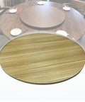 Large Wooden Lazy Susan Turntable For Dining Table Tops Round Rotating Serving Tray 40 Inch Diameter Light Walnut Finish