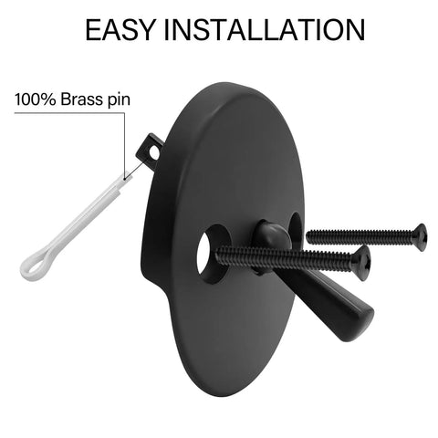 Fresh Matte Black Bathtub Drain Tub Trim Set With Universal Brass Adapter And Rock Solid Trip Lever Overflow Plate For Quick Swap And Clean Modern Bathroom Vibes, showcasing easy installation with brass pin.