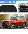 Renegade Engine Heat Cotton Mat Front Hood Soundproof Pad Insulation For Jeep 2015 To 2025 Easy Install Flame Retardant Auto Part That Cuts Engine Noise Whistle And High Frequency Rattle, black hood pad