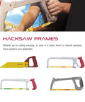 Person using Beefy High Tension Hacksaw Frame With Bi-Metal Safe-Flex Blade, 28000 PSI Tension, 12-Inch Blade, 4-3/8-Inch Throat.