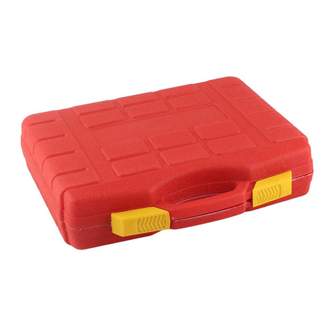 Pro 9 Piece 2 Inch Drive Axle Hub Nut Hex Socket Set That Hits The Spot With 29mm To 38mm Sizes Featuring Drilled Heads For Breaker Bars And Impact Wrenches Perfect For Serious Repair Work. Red plastic storage case with yellow latches