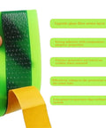 Close-up of Fat Bike Tire Liner With Self Adhesive Backing 110mm Wide TPU Puncture Protector Insert next to product features.
