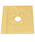 Pro Level Router Table Lift Kit for Woodworking Pros Manual Precision Base Plate Insert with measurement markings and mounting holes.