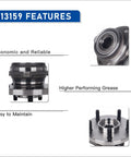 Features of the Front Wheel Hub Bearing Assembly Direct Fit For Jeep Grand Cherokee 1999 2000 2001 2002 2003 2004 All Models 5 Lug Replacement OEM Quality Durable Steel Construction For Smooth Steering And Quieter Operation And Long Lasting Road Handling, highlighting performance and reliability.