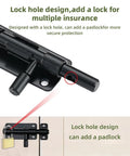 Heavy Duty Door Barrel Slide Bolt Latch Rock Solid 304 Stainless Steel Rust Proof Gate Lock with lock hole for padlock use.