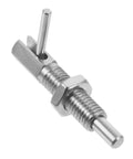 Top Shelf Stainless Steel L Handle Spring Plunger Pin Knockout Security Lock, lightweight safety catch for cabinets and garage gear.