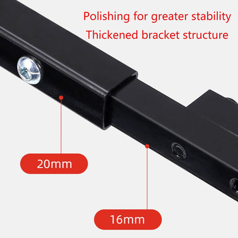 Adjustable Speed Angle Grinder Conversion Kit To Belt Sander Attachment With Multi Angle Setup showing thickened black bracket structure.