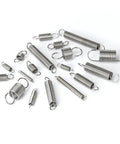 Stainless Steel Tension Springs With Hooks For Tool Accessories And DIY Projects 8mm Wire By 10 Pcs Set Including 20mm Extension Stretch Gears That Rock, various sizes.