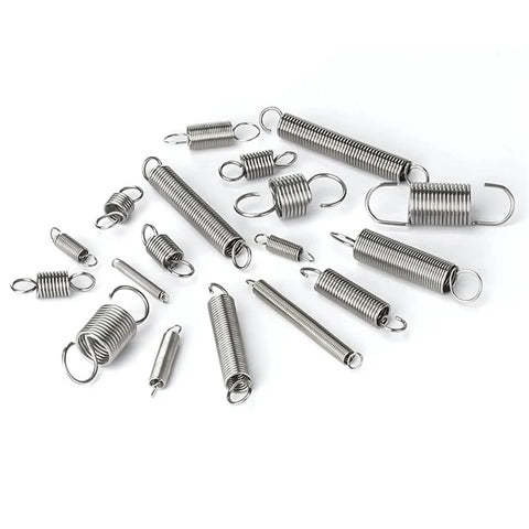 Stainless Steel Tension Springs With Hooks For Tool Accessories And DIY Projects 8mm Wire By 10 Pcs Set Including 20mm Extension Stretch Gears That Rock, various sizes.