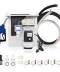 Heavy Duty Diesel Exhaust Fluid Pump Kit 110V All In One Dispensing System with auto nozzle, flow meter, and 20 ft hose.