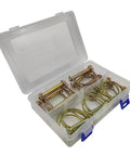 20 Piece D Shape And Square Cotter Pin Set For Metalworking With Rust Resistant Color Plated Finish, Quick Release Safety Latch Kit For DIY Projects, Pro Grade Gear For Machinery, Automotive And General Maintenance in plastic case