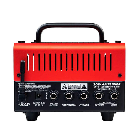 Rear view of BanTamp XL Mini 20W Guitar Amp Head With Bluetooth showing input and output options
