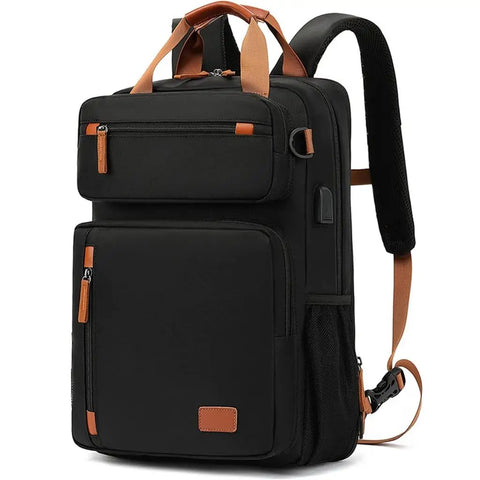 Casual Business Mens Laptop Backpack Waterproof Oxford Cloth Anti Theft Travel Go To Bag With Large Capacity Compartments