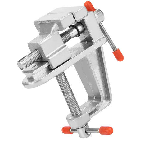 Must-Have Compact Vistreck Mini Flat Pliers Vise Clamp with rotating aluminum body, ideal for DIY tasks in tight spaces.
