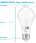 Dusk To Dawn A19 LED Light Bulbs 850 Lumens Daylight Bright 60W Equivalent Energy Efficient 9.5W E26 Base 2 Pack diagram