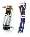 Mini Micro Metal Encoder Gear Motor For Robotics 3V 6V 12V N20 Type DC Reduction Drive With Encoder next to colored wires