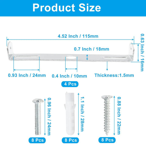 Ceiling Light Mounting Bracket Set Four Point Five Inch Crossbar Square Plate For Chandelier And Outdoor Lamps Durable Iron Wall And Ceiling Mount Kit Four Pack With Quick Install Hardware