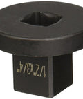 Grey Pneumatic 2238RA sleeve adapter socket, front view, black metal, 1/4 in drive