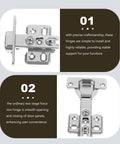 Two Pack Stainless Steel Cabinet Hinges With Soft Close And Smooth Action for kitchen cabinets and furniture doors