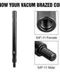 12 Inch Extension Rod For Diamond Core Drill Bits With Five Eighth Inch Eleven Thread Adapter, showing male and female threads