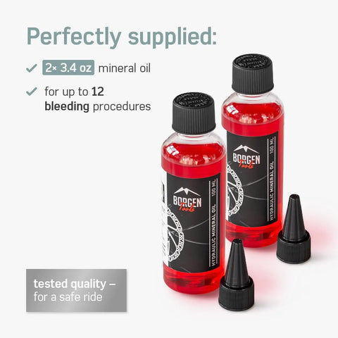 Pro Grade Brake Bleed Kit For Shimano Tektro And TRP Hydraulic Disc Brakes With Video Guide Includes 2x Mineral Oil Fluid