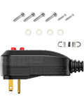 GFCI Replacement Plug Assembly With Auto Reset For Effortless Install, 15 Amp 3 Prong Safety Interrupter, side view with screws