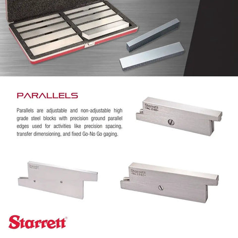 Adjustable Parallel Set for Layout, Gaging, and Inspection, Heavy Duty Precision, Locking Screws, Includes Four Lengths: 1 3/4, 2 1/8, 2 11/16, 3 9/16 Inches, 3/8 to 1 5/16 Inch Range, S154LZ