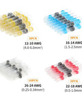 Awesome 50 Pack Solder Seal Quick Wire Connectors Heat Shrink Butt Electrical Terminal Kit For Automotive Insulated Tube Crimping And Splicing Jobs, 4 sizes