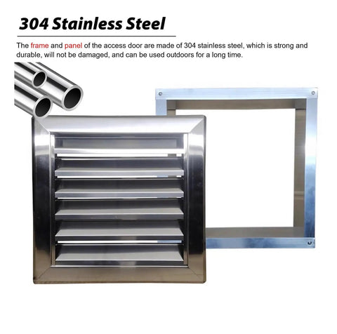 Rock Solid Performance With 36 By 42 Inch Three Forty Stainless Steel Vented Access Panel Hinged Drywall Inspection Door, 304 stainless steel design.