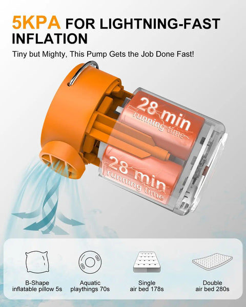 Ultra Mini Portable Air Pump For Pool Floats And Air Mattress Wireless Inflator And Deflator Rechargeable Tiny Electric Pump