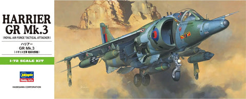 Sea Harrier Gr Mk 3 1:72 Scale Model Kit Box with Aircraft Illustration, Decals Included for Aviation Buffs