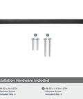 Installation hardware included with 30 Pack 3 Inch Center To Center Solid Matte Black Cabinet Pulls Slim Square Bar Drawer Handles.