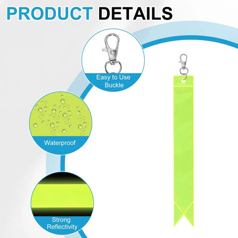 Reflective Keychain Set For Backpack And Running Gear, High Visibility Reflective Strips And Straps, PVC Safety Pendants, Waterproof Feature