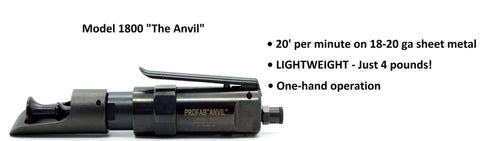 Lock Air Hammer Anvil Model 1800 for HVAC, shown with lightweight design and one-hand operation capability.