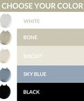 Color options for Comfy Cushioned Toilet Seat With Padded Vinyl Cover Over Wood Core, Secure Hinges, Easy Clean, Made In USA.