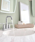 Gibson Two Handle Centerset High Arc Modern Bathroom Faucet With Drain Assembly Chrome Finish Easy Install Four Inch Centerset Vanity Faucet For Any Bath Remodel Upgrade Your Space on marble sink