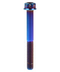 Burnt Blue Titanium M6x60 Flange Hex Head Bolt for Motorcycle Brake Calipers and Bicycle Frames 6AL4V Grade 5 Titanium Inner Hex Allen