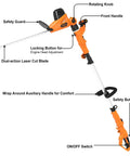 Exploded view of Beefy 2 In 1 Electric Pole Hedge Trimmer With Telescoping Reach detailing handles and controls.