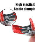 Close-up of a 20 Pack 2 Inch Spring Clamps With Rubber Tips for Woodworking Camping Photography Furniture Crafts and Backdrops.
