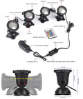 Color Changing Submersible Pond Lights With Timer Dope Underwater RGB Spotlight Kit For Ponds Fountains And Gardens 4 Pack