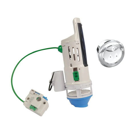 HydroRight Water Saving Dual Flush Valve With Push Button Handle For Toilet Converts Most Toilets To Dual Flush And Cuts Water Use By Up To 70 Percent Durable Plastic Chrome Easy Install To Fit Most Toilets